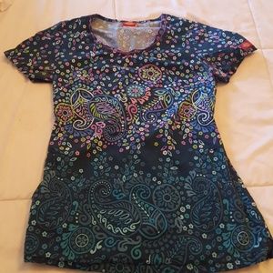 Multicolored scrub top